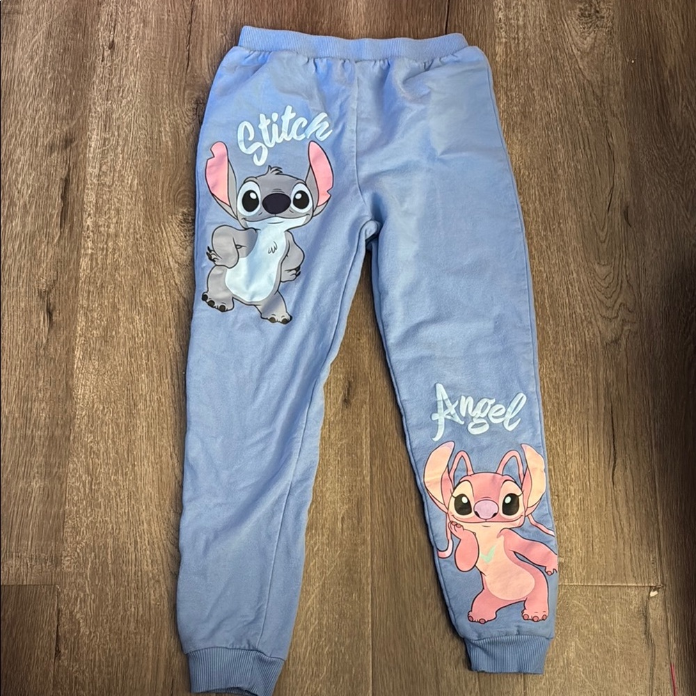 Disney Lilo & Stitch Kids' Light Blue Stitch & Angel Jogger Pants